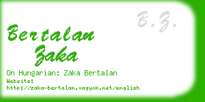 bertalan zaka business card